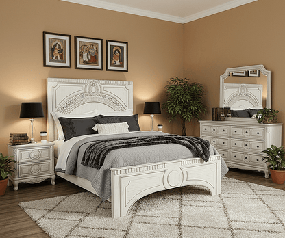 Regalia Gothic Hand - Carved Solid Wood Platform Bed & Bedroom Collection – handcrafted solid wood furniture