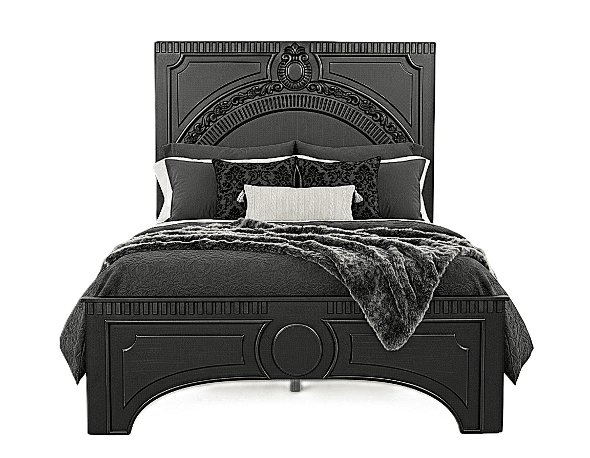 Regalia Gothic Hand - Carved Solid Wood Platform Bed & Bedroom Collection – handcrafted solid wood furniture