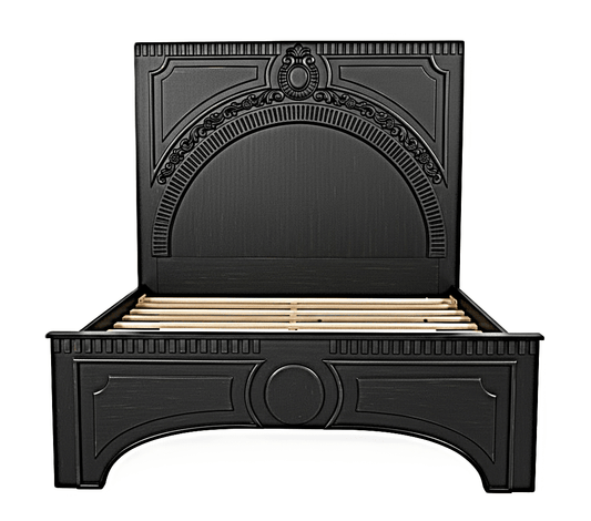 Regalia Gothic Hand - Carved Solid Wood Platform Bed & Bedroom Collection – handcrafted solid wood furniture
