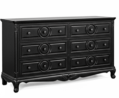 gothic black dresser Regalia Gothic Solid Wood Platform Bed with Nightstands & Dresser – Hibashi Furniture