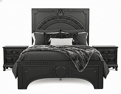 Regalia Gothic Hand - Carved Solid Wood Platform Bed & Bedroom Collection – handcrafted solid wood furniture