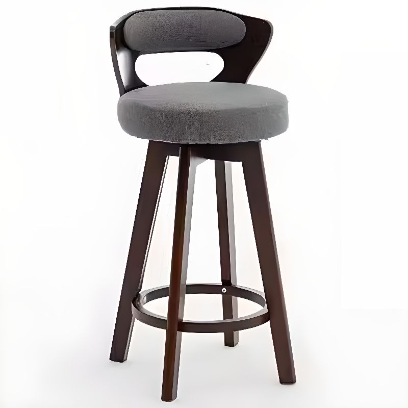 Relaxed Crimson Leather Round Bistro Stool by Hibashi Furniture – handcrafted solid wood furniture made in India