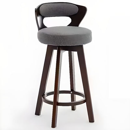 Relaxed Crimson Leather Round Bistro Stool by Hibashi Furniture – handcrafted solid wood furniture made in India