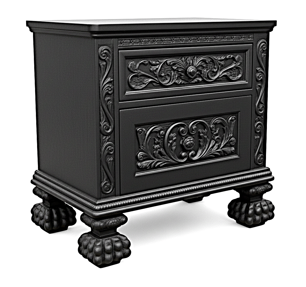 Roar Lion Head Carved Solid Wooden Hand Carved Gothic Platform Bed – handcrafted solid wood furniture