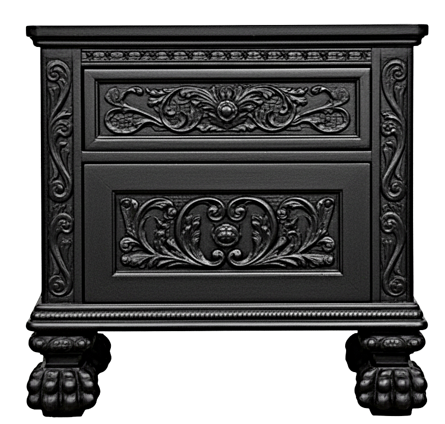 Roar Lion Head Carved Solid Wooden Hand Carved Gothic Platform Bed – handcrafted solid wood furniture