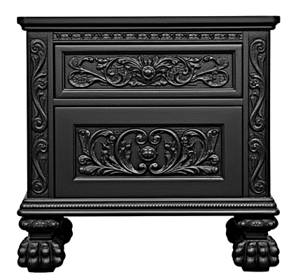 Roar Lion Head Carved Solid Wooden Hand Carved Gothic Platform Bed – handcrafted solid wood furniture