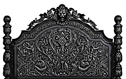 Roar Lion Head Carved Solid Wooden Hand Carved Gothic Platform Bed – handcrafted solid wood furniture