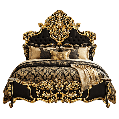 Royal Imperium™ Baroque Hand - Carved Platform Bed & Luxury Bedroom Collection – handcrafted solid wood furniture