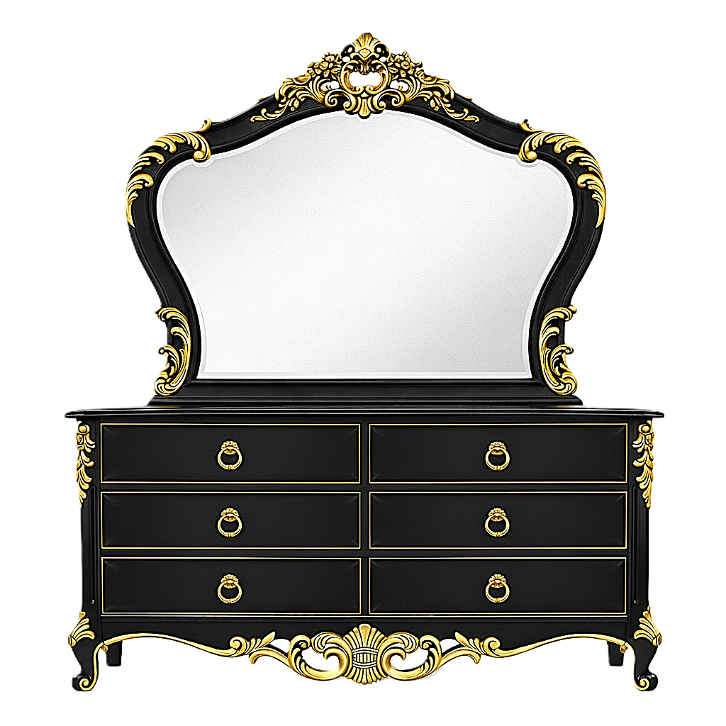 Royal Imperium™ Baroque Hand - Carved Platform Bed & Luxury Bedroom Collection – handcrafted solid wood furniture