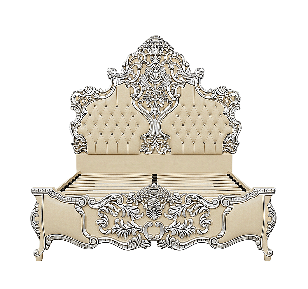 Royal Imperium™ Baroque Hand - Carved Platform Bed & Luxury Bedroom Collection – handcrafted solid wood furniture
