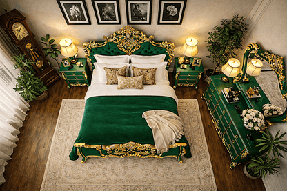 Royal Imperium™ Baroque Hand - Carved Platform Bed & Luxury Bedroom Collection – handcrafted solid wood furniture