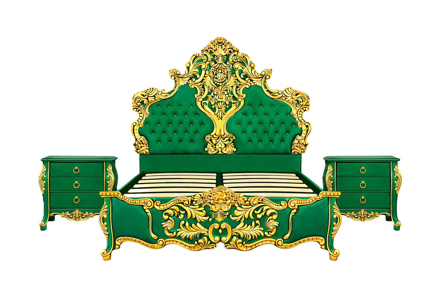 Royal Imperium™ Baroque Hand - Carved Platform Bed & Luxury Bedroom Collection – handcrafted solid wood furniture