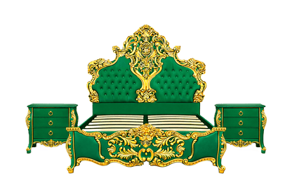 Royal Imperium™ Baroque Hand - Carved Platform Bed & Luxury Bedroom Collection – handcrafted solid wood furniture
