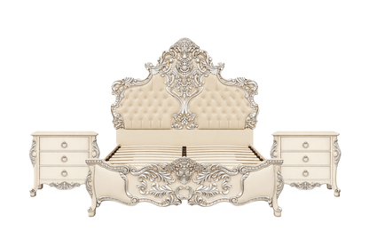 Royal Imperium™ Baroque Hand - Carved Platform Bed & Luxury Bedroom Collection – handcrafted solid wood furniture
