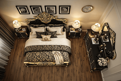 Royal Imperium™ Baroque Hand - Carved Platform Bed & Luxury Bedroom Collection – handcrafted solid wood furniture