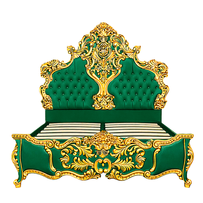 Royal Imperium™ Baroque Hand - Carved Platform Bed & Luxury Bedroom Collection – handcrafted solid wood furniture