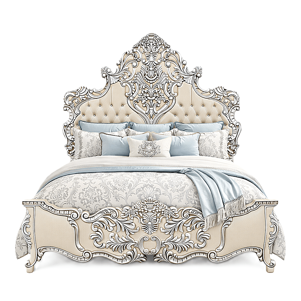 Royal Imperium™ Baroque Hand - Carved Platform Bed & Luxury Bedroom Collection – handcrafted solid wood furniture