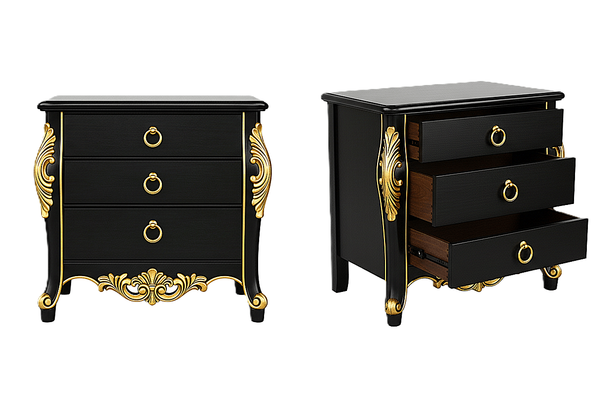 Royal Imperium™ Baroque Hand - Carved Platform Bed & Luxury Bedroom Collection – handcrafted solid wood furniture