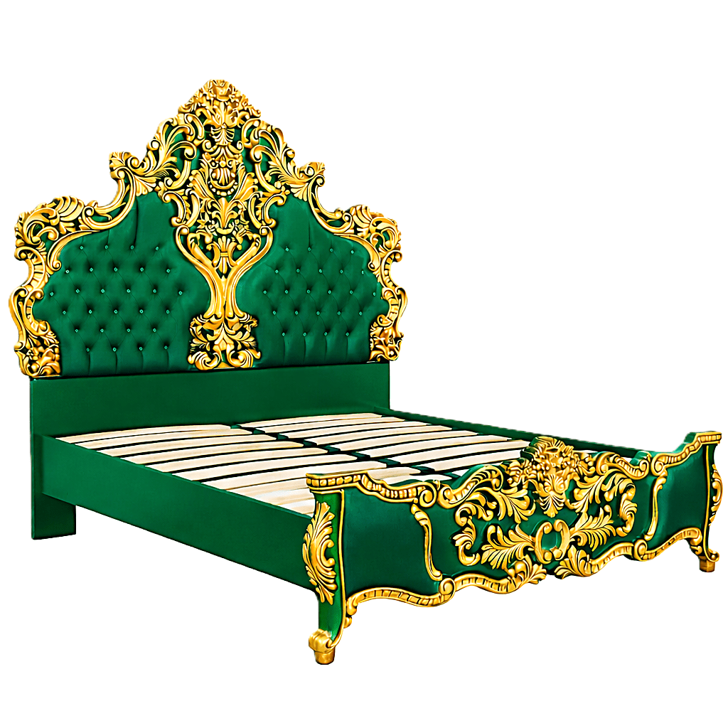 Royal Imperium™ Baroque Hand - Carved Platform Bed & Luxury Bedroom Collection – handcrafted solid wood furniture