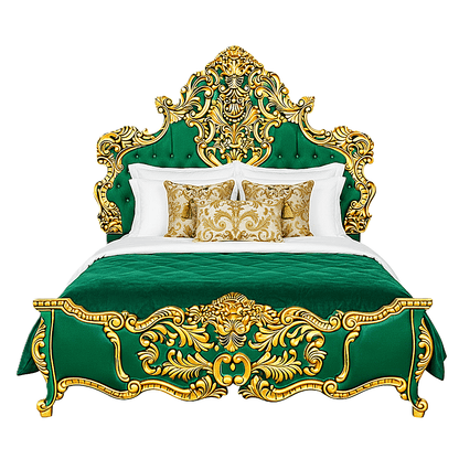 Royal Imperium™ Baroque Hand - Carved Platform Bed & Luxury Bedroom Collection – handcrafted solid wood furniture