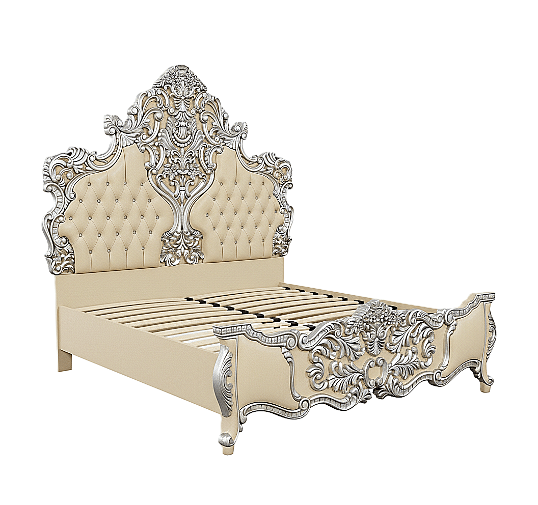 Royal Imperium™ Baroque Hand - Carved Platform Bed & Luxury Bedroom Collection – handcrafted solid wood furniture