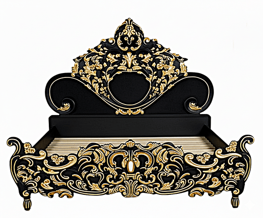 Royalty Solid Mango Wood Hand Carved Platform Bed – handcrafted solid wood furniture