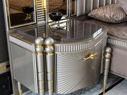 Royce Luxury Upholstered Bed frame by Hibashi Furniture – handcrafted solid wood furniture made in India