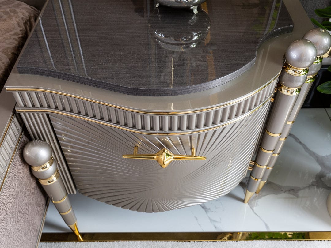 Royce Luxury Upholstered Bed frame by Hibashi Furniture – handcrafted solid wood furniture made in India