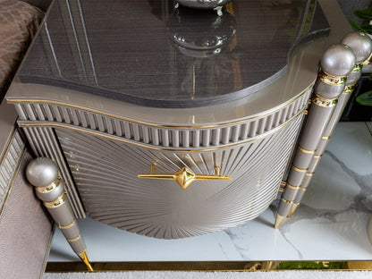 Royce Luxury Upholstered Bed frame by Hibashi Furniture – handcrafted solid wood furniture made in India