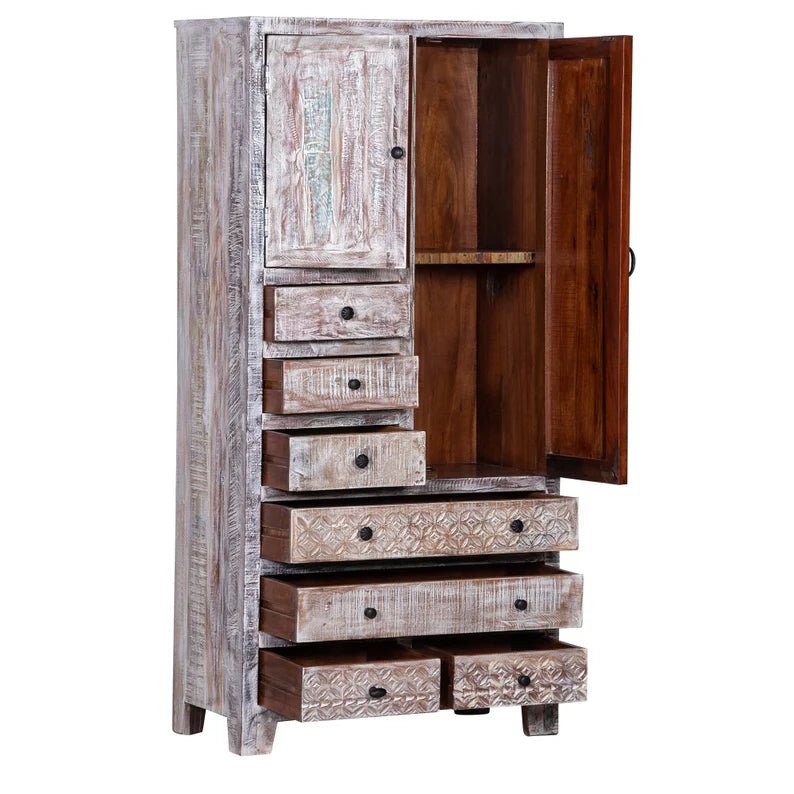 Rustic Solid Wooden Reclaimed Wardrobe Armoire – handcrafted solid wood furniture