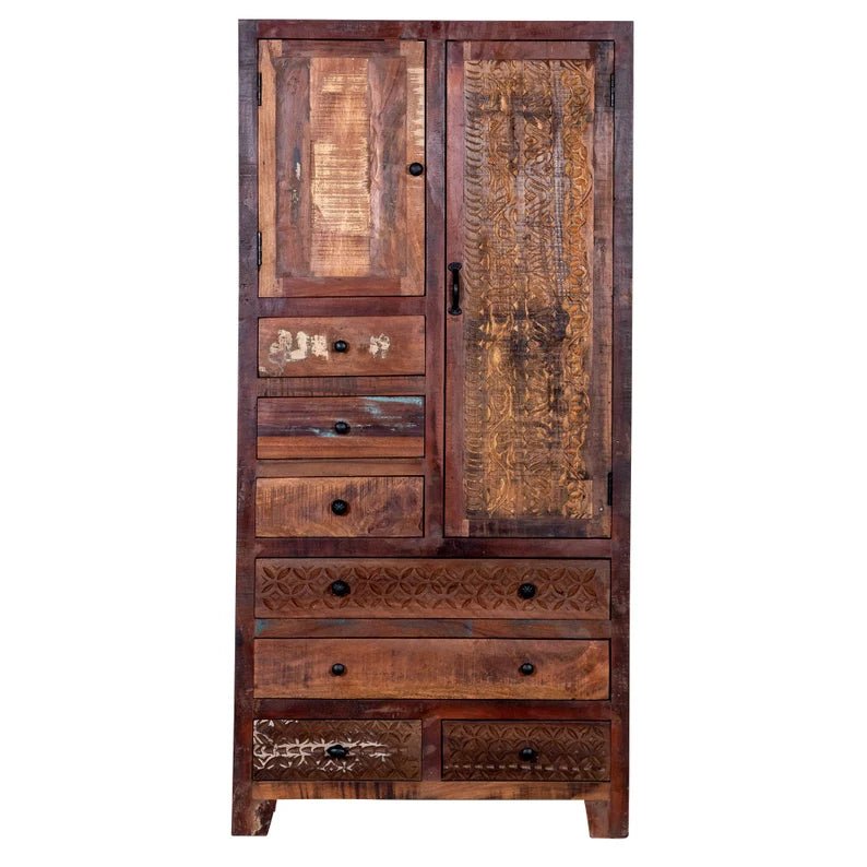 Rustic Solid Wooden Reclaimed Wardrobe Armoire – handcrafted solid wood furniture