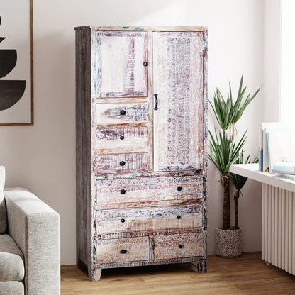 Rustic Solid Wooden Reclaimed Wardrobe Armoire – handcrafted solid wood furniture