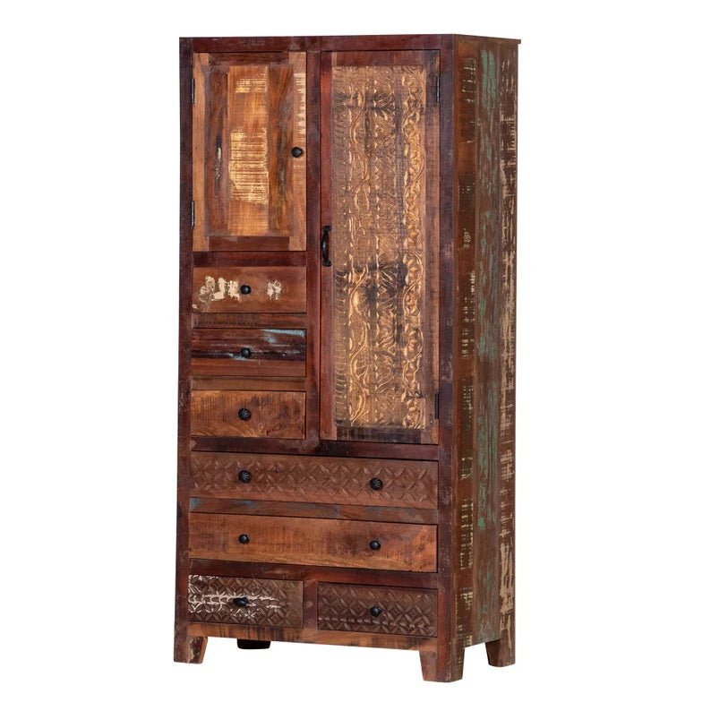 Rustic Solid Wooden Reclaimed Wardrobe Armoire – handcrafted solid wood furniture