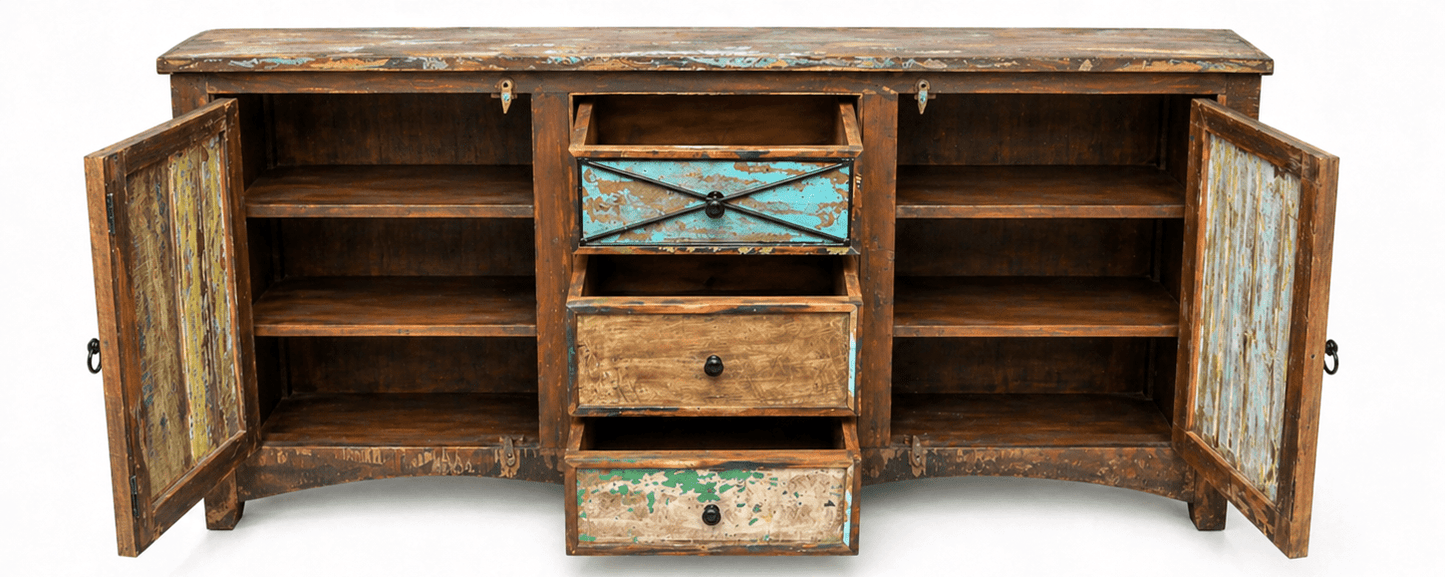Rustica Reclaimed Timber Sideboard - Multicolor – handcrafted solid wood furniture