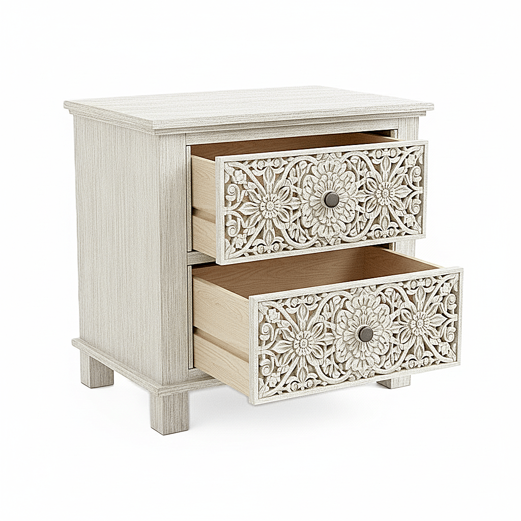 Sacred Mandala™ Luxury Hand - Carved Solid Wood Platform Bed & Bedroom Collection – handcrafted solid wood furniture