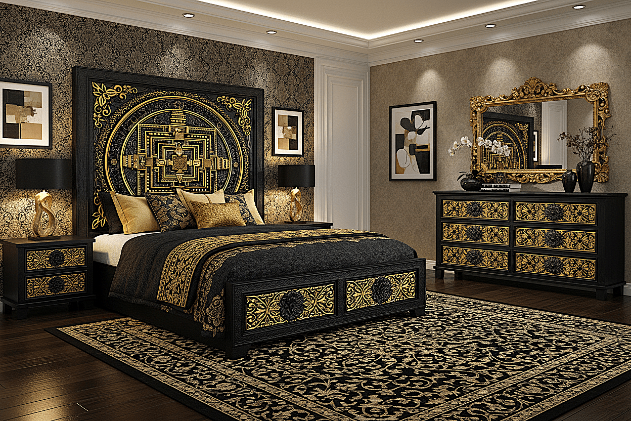 Sacred Mandala™ Luxury Hand - Carved Solid Wood Platform Bed & Bedroom Collection – handcrafted solid wood furniture