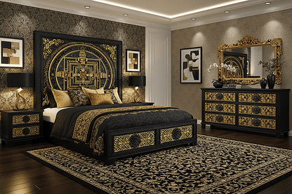 Sacred Mandala™ Luxury Hand - Carved Solid Wood Platform Bed & Bedroom Collection – handcrafted solid wood furniture