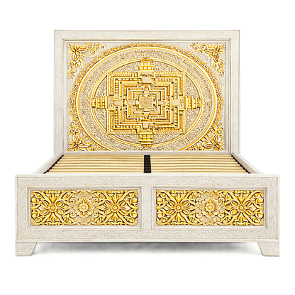 Sacred Mandala™ Luxury Hand - Carved Solid Wood Platform Bed & Bedroom Collection – handcrafted solid wood furniture