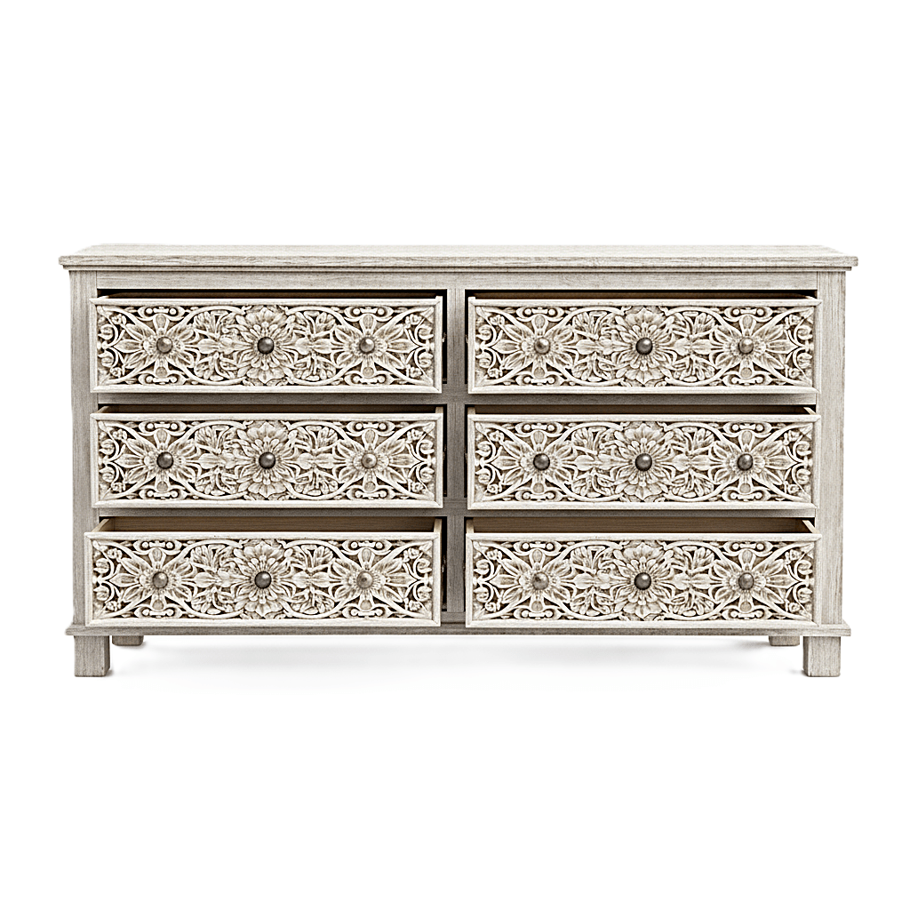 Sacred Mandala™ Luxury Hand - Carved Solid Wood Platform Bed & Bedroom Collection – handcrafted solid wood furniture