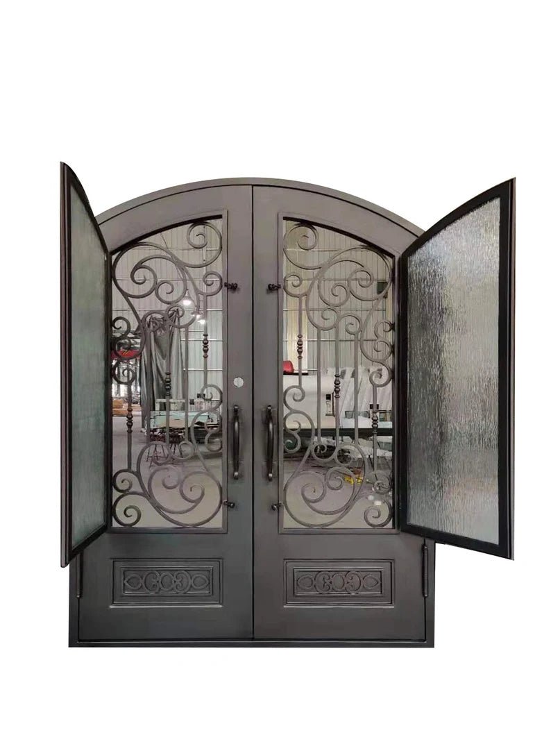Samuel Wrought Iron Double Door – handcrafted solid wood furniture
