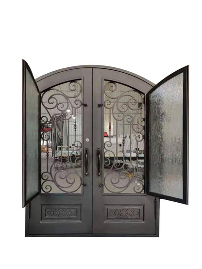 Samuel Wrought Iron Double Door – handcrafted solid wood furniture