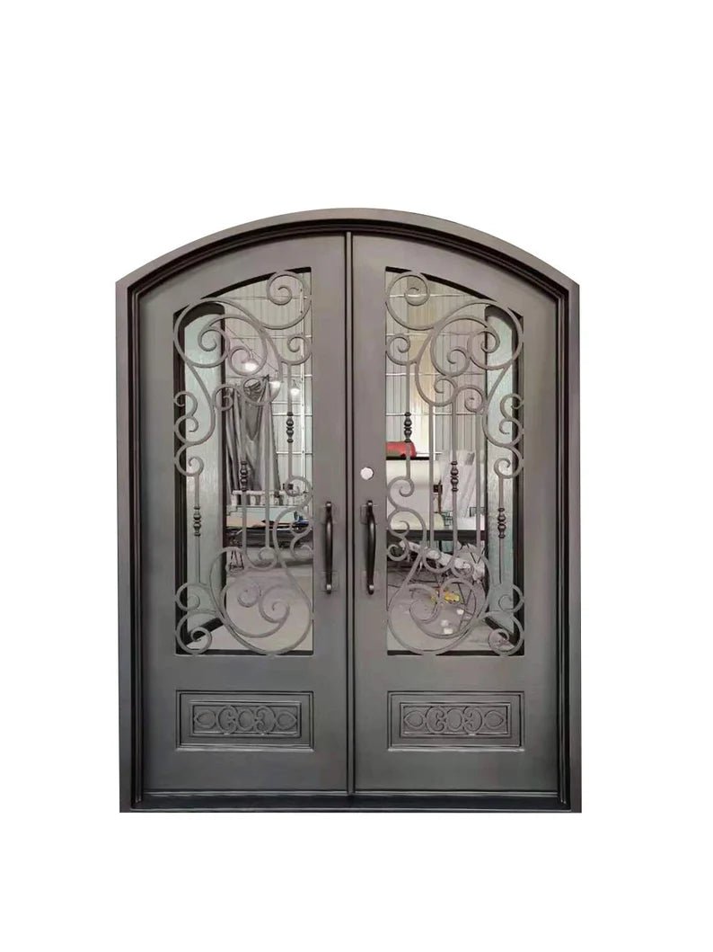 Samuel Wrought Iron Double Door – handcrafted solid wood furniture