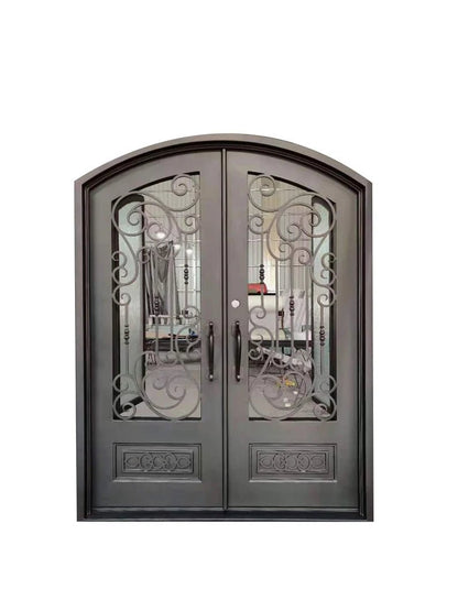 Samuel Wrought Iron Double Door – handcrafted solid wood furniture