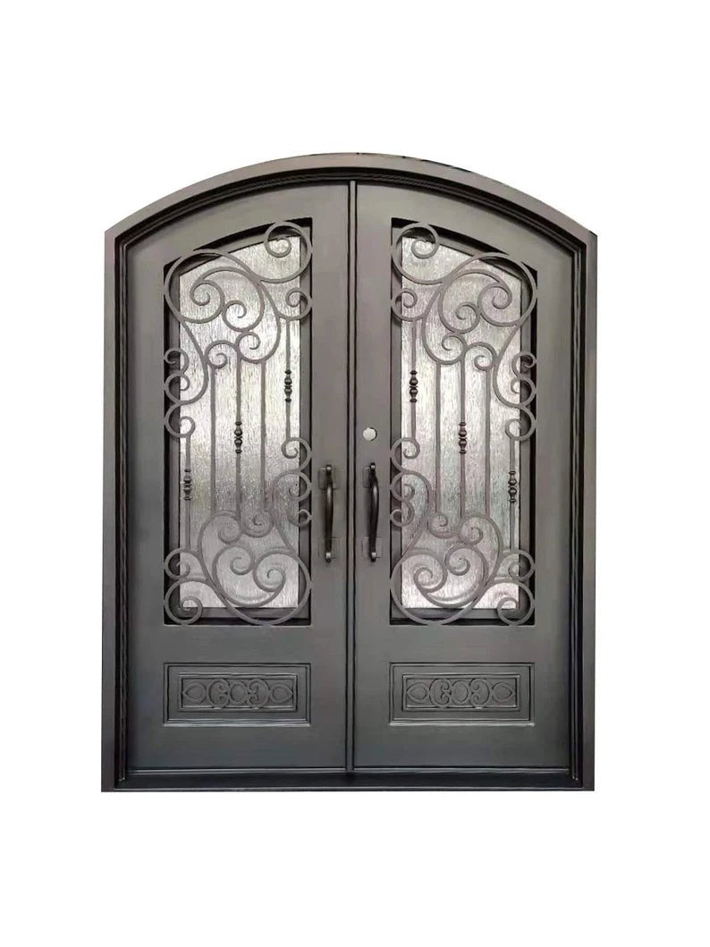 Samuel Wrought Iron Double Door – handcrafted solid wood furniture