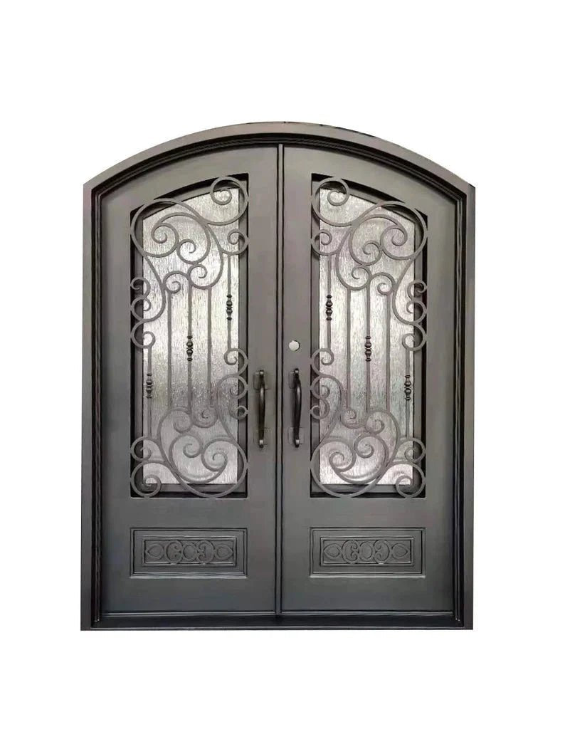 Samuel Wrought Iron Double Door – handcrafted solid wood furniture