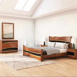 Epoxy Wooden Elegant 5Pcs Bedroom Set