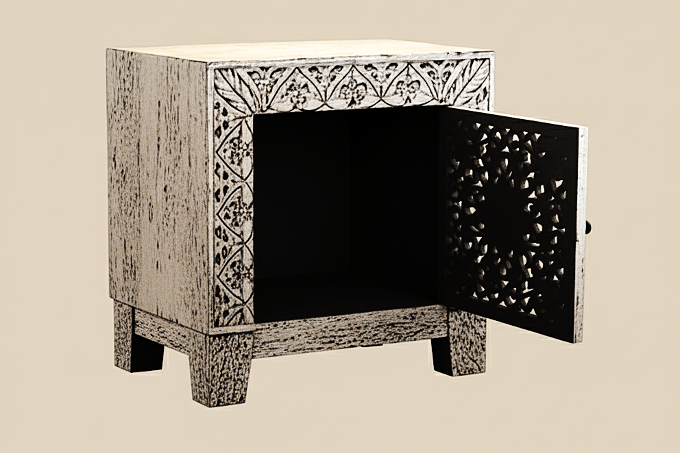 Shah Hand carved Solid Wooden Platform Bedframe / Bedroom Set – handcrafted solid wood furniture