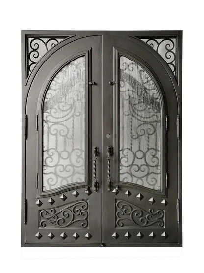 Shahen Handcrafted Wrought Iron Double Door – handcrafted solid wood furniture