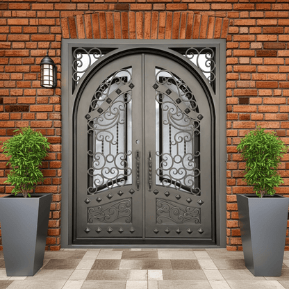 Shahen Wrought Iron Door – handcrafted solid wood furniture