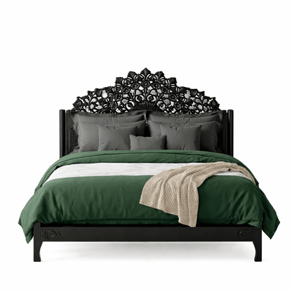 Shahi Mughal Hand - Carved Indian Solid Wood Platform Bed & Bedroom Collection – handcrafted solid wood furniture